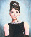 Portrait of Audrey Hepburn. Size: 65x38mm